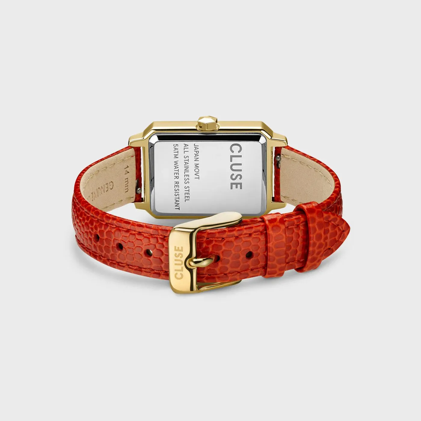 Fluette Leather Coral Lizard, Gold