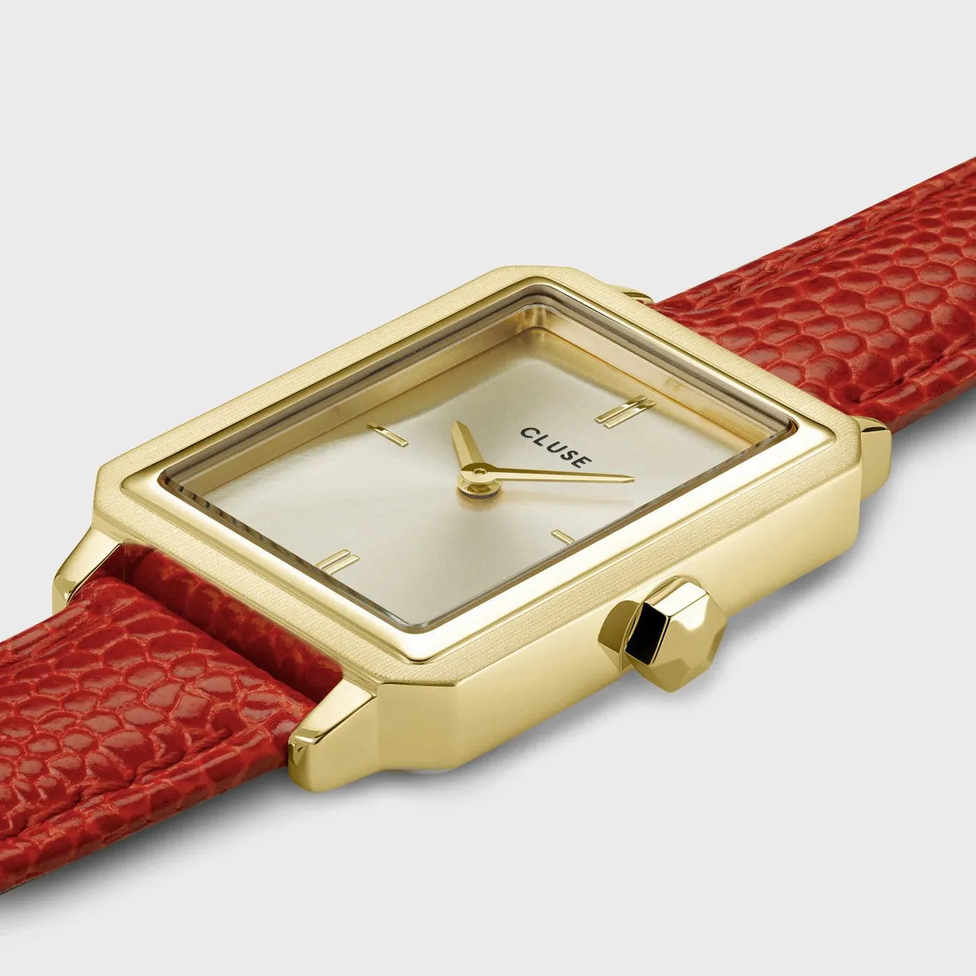 Fluette Leather Coral Lizard, Gold