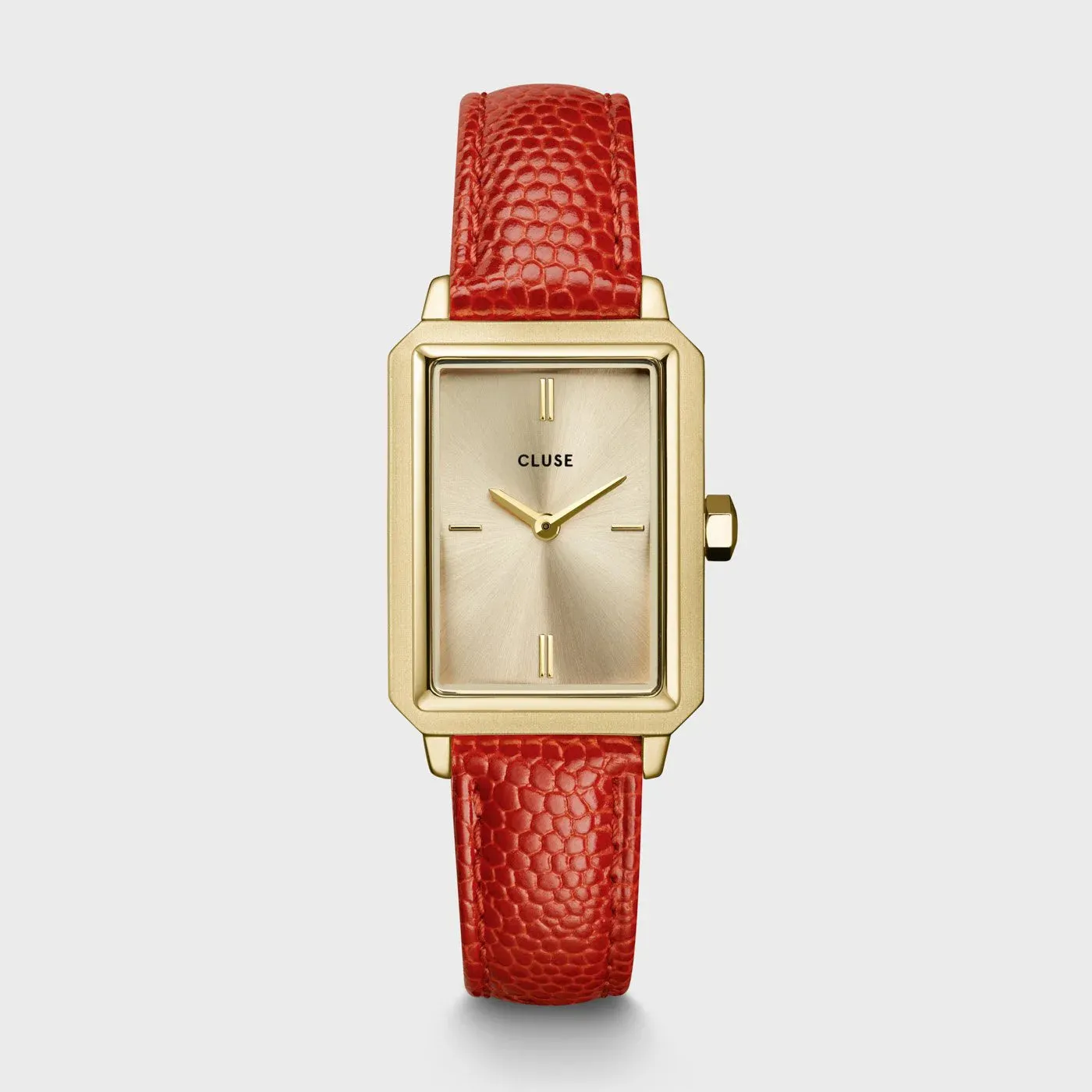 Fluette Leather Coral Lizard, Gold