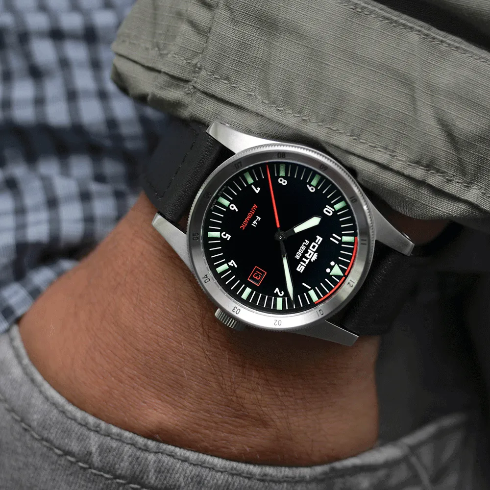 Fortis Flieger F-41 Automatic On Aviator Strap