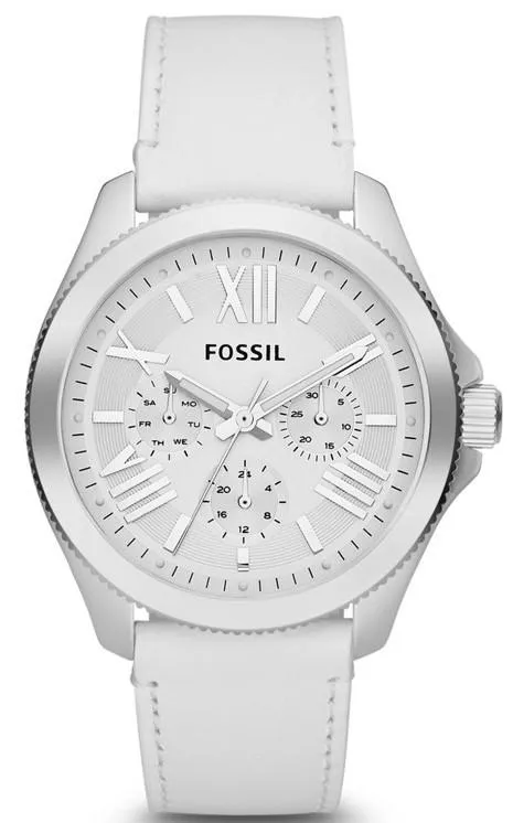 Fossil Cecile White Leather Quartz Women's Watch AM4484