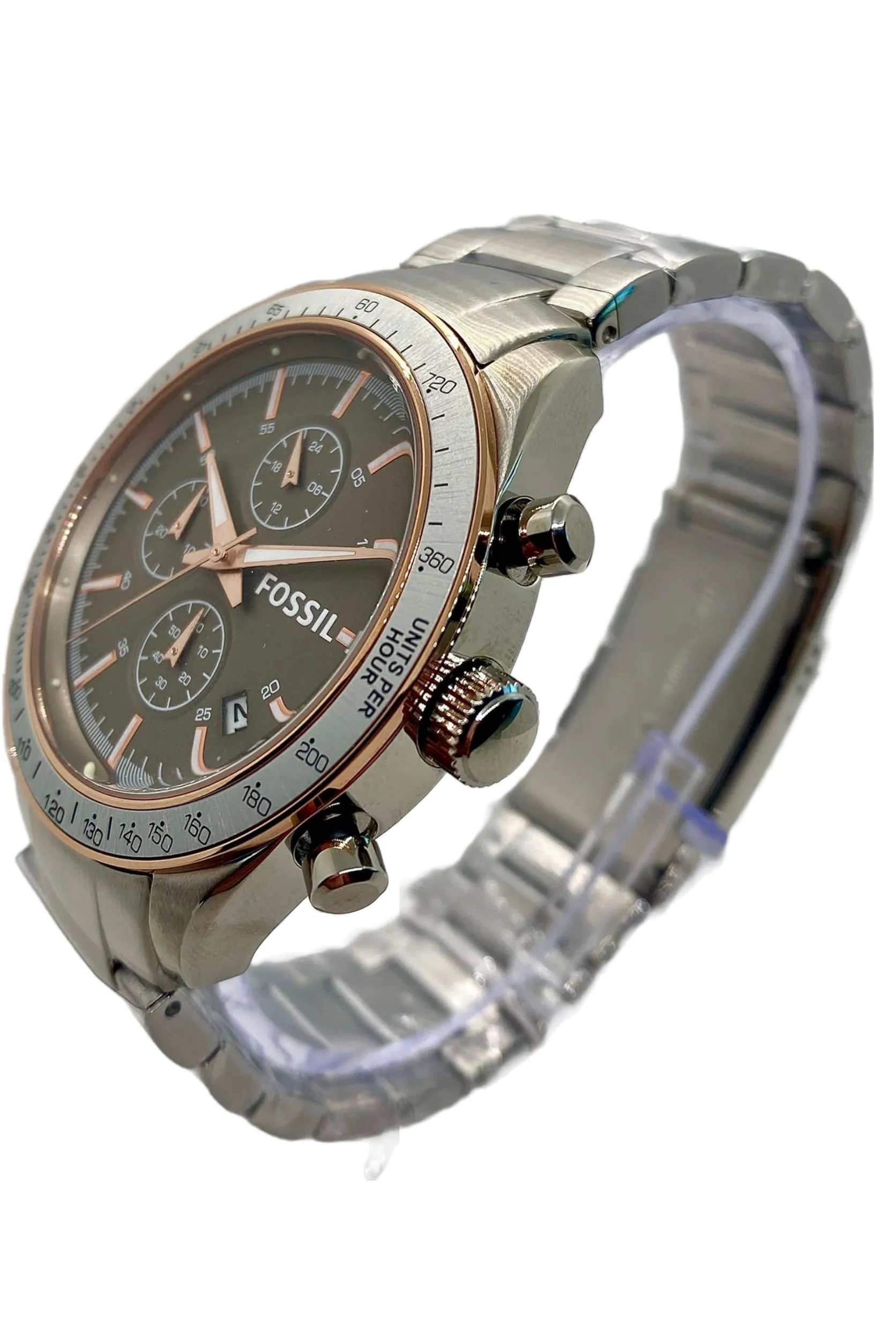 Fossil Chronograph Brown Dial Silver Men's Watch BQ2140
