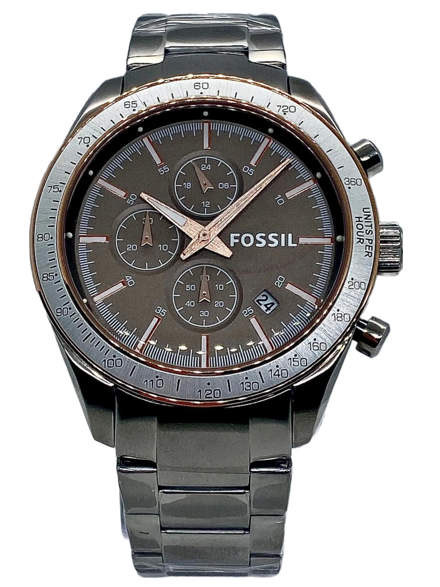 Fossil Chronograph Brown Dial Silver Men's Watch BQ2140