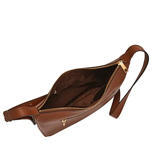 Fossil Women's Cecilia Leather Large Crossbody Purse Handbag, Medium Brown (Model: ZB1888200)