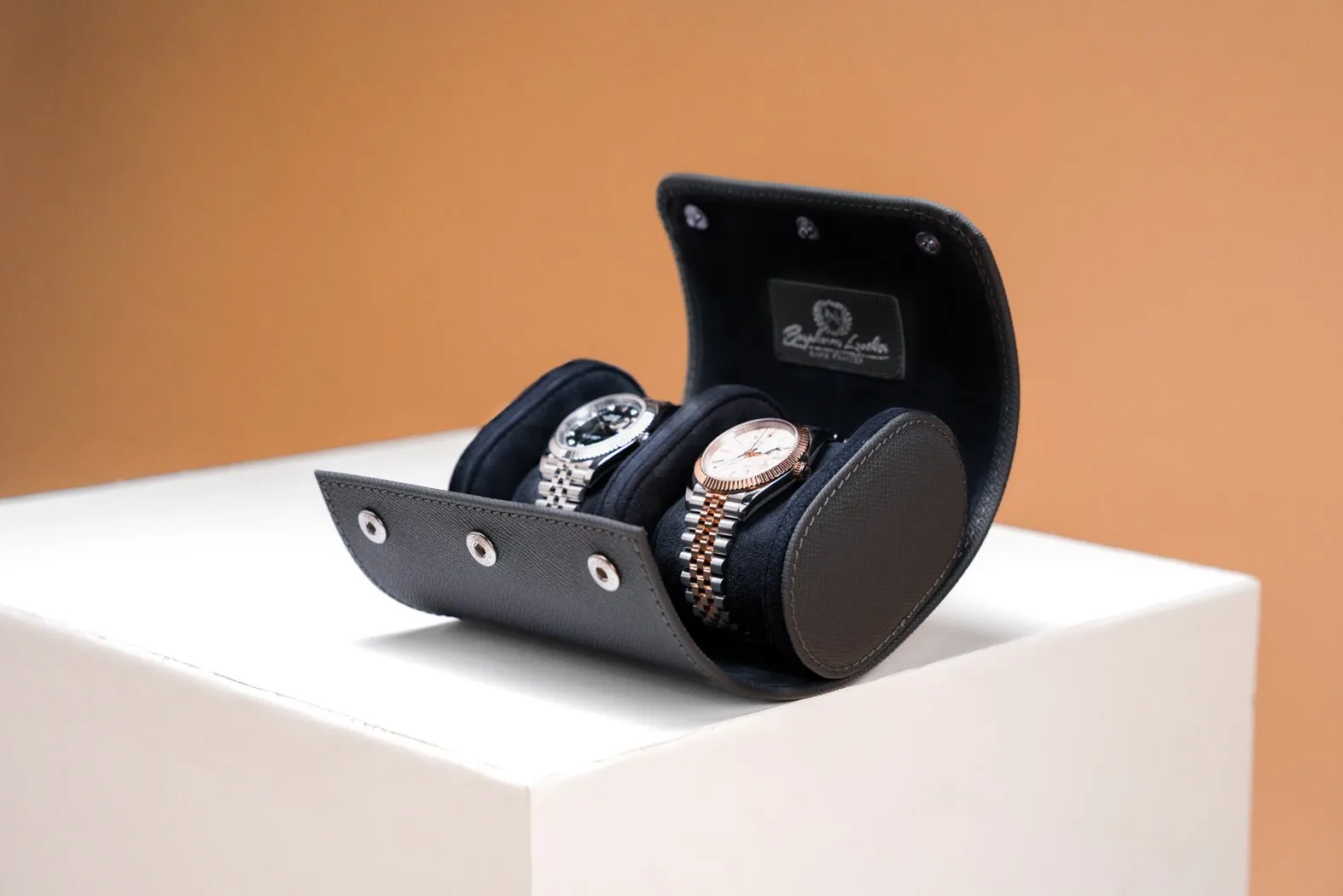 Galata - Saffiano Dark Grey Watch Roll