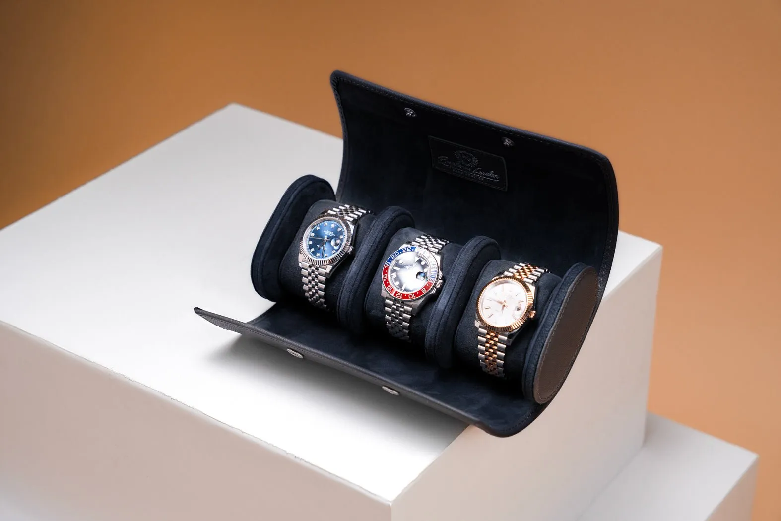 Galata - Saffiano Dark Grey Watch Roll