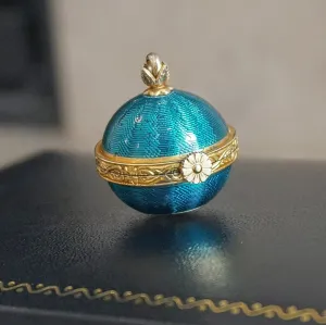 GOLAY, FILS & STAHL Guilloche Enamel Ball Pendant Watch Swiss Caliber AS 970