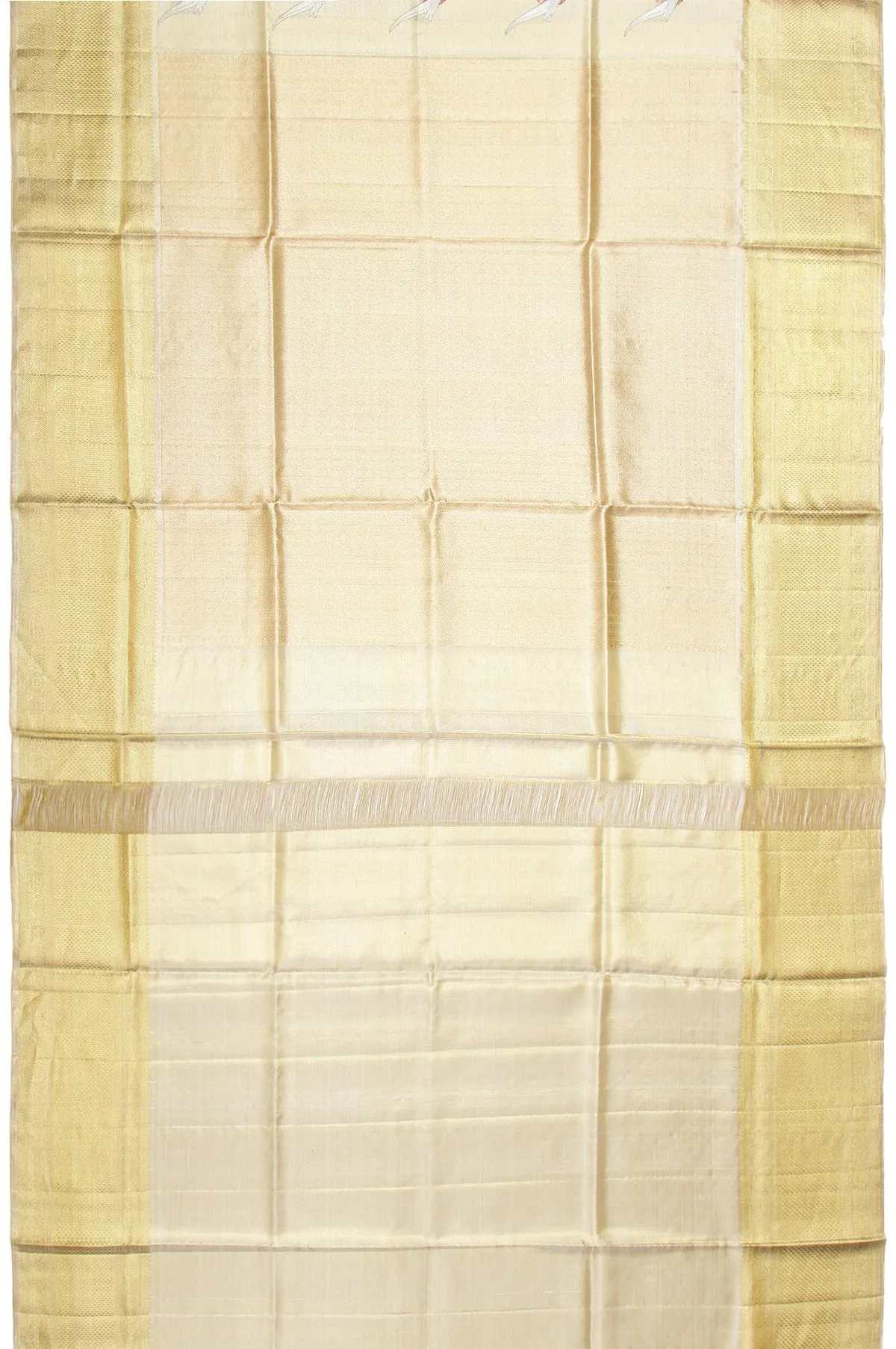 Gold Kanchipuram Tissue Silk Saree with Diamond Jaal and Kili Motifs