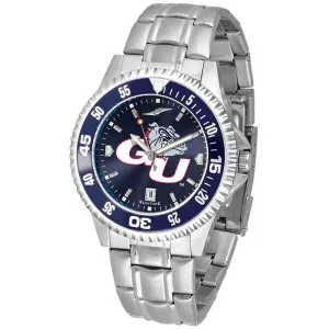Gonzaga Bulldogs Mens Competitor AnoChrome Steel Band Watch w/ Colored Bezel