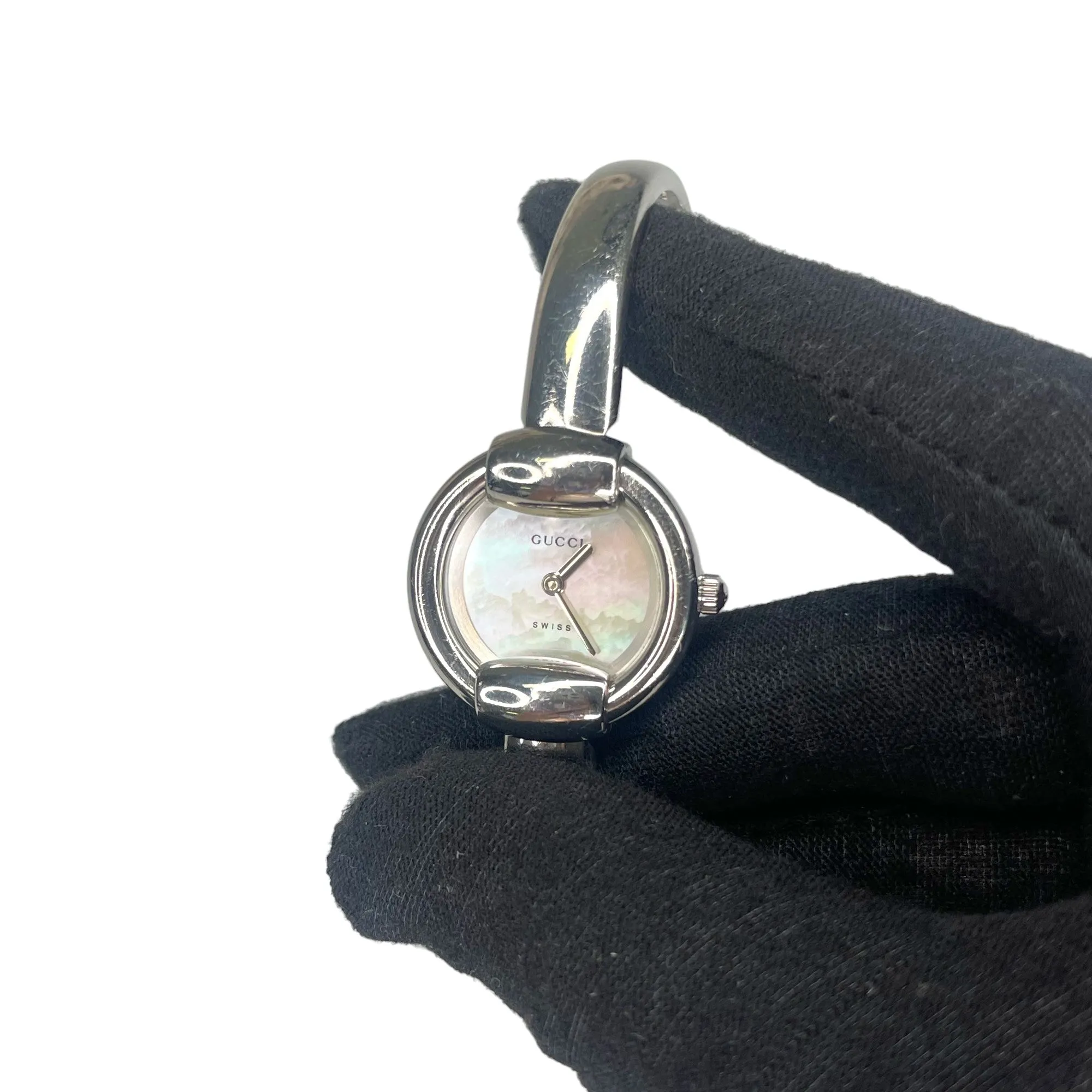 GUCCI 1400L PEARL/STEEL QUARTZ WATCH