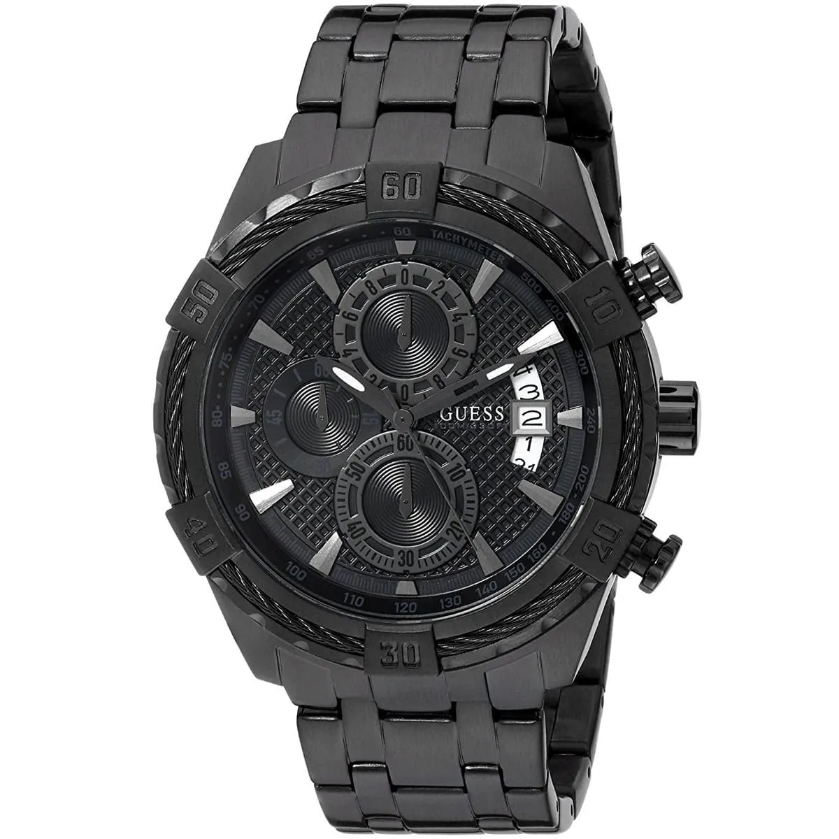 Guess All Black Chronograph Ion Plated Men's Watch W0522G2