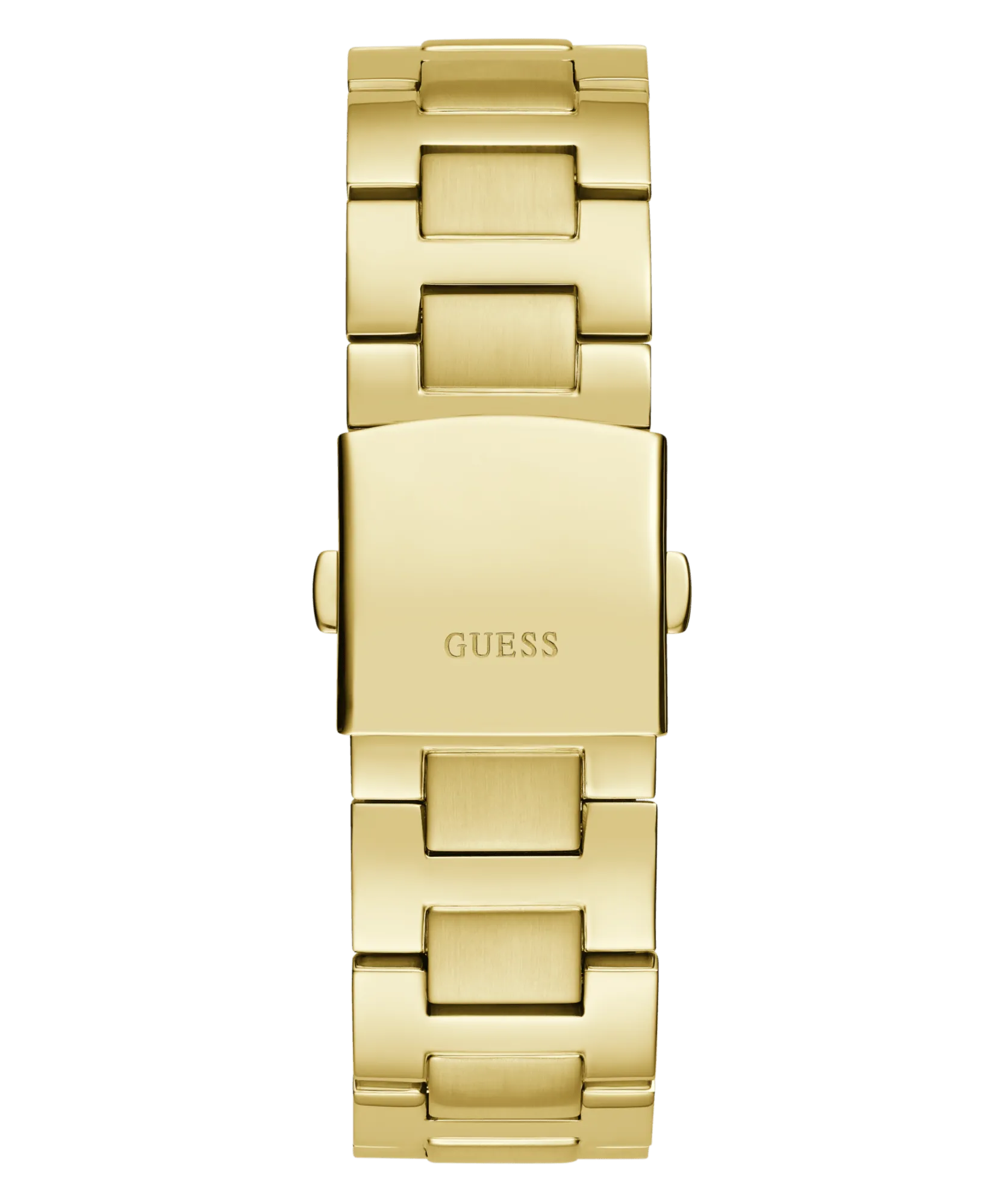 Guess Equity Brushed Gold Tone Case With Polished Gold Tone Bezel With Sunray Green Multifunction Dial And Brushed And Polished Gold Tone Bracelet GW0703G2