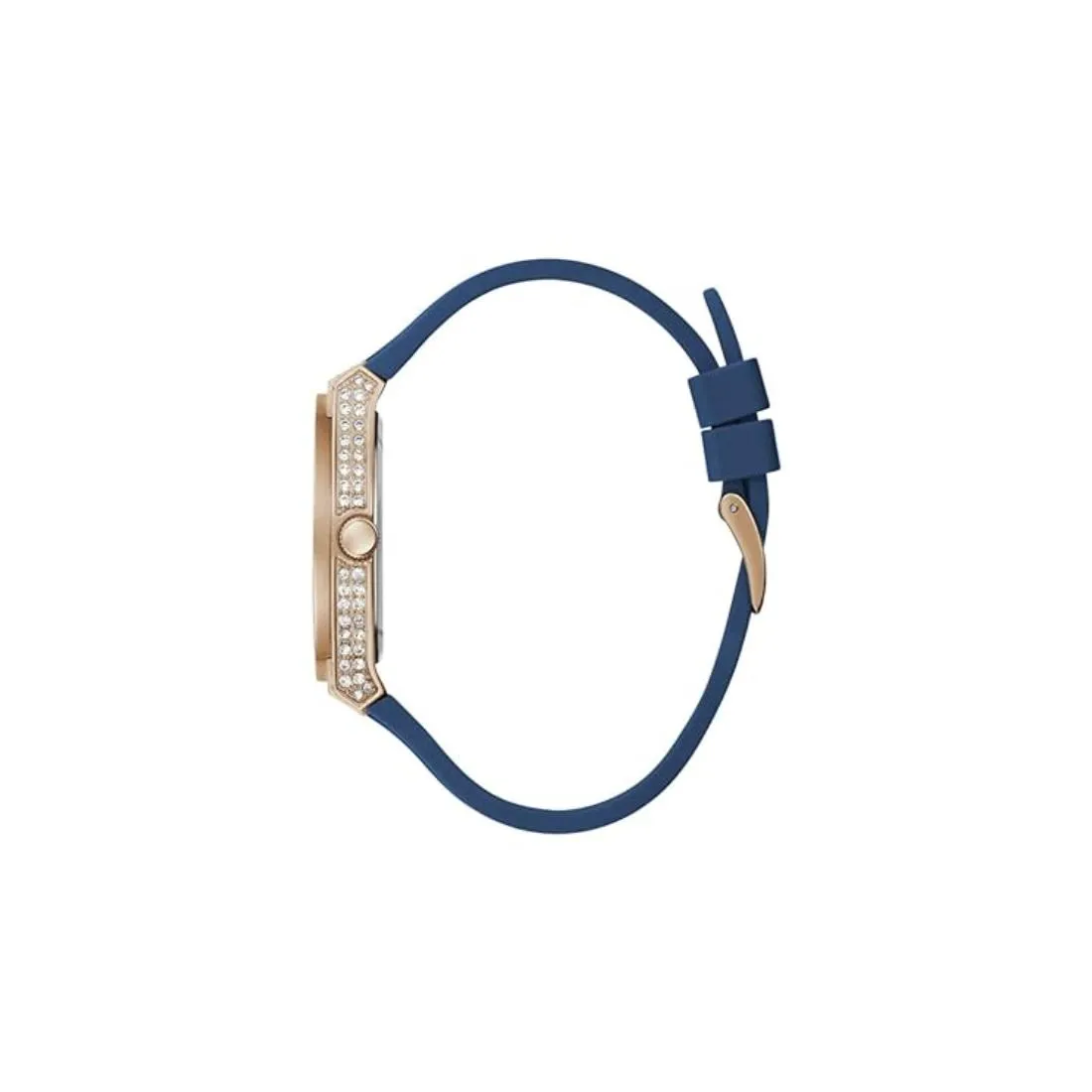Guess Ladies Blue 39 mm Rose Gold Dial Multi-function Watch - GW0439L4