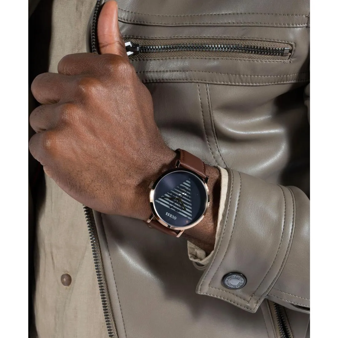 Guess Men 44 mm Navy Dial Analog Watch- GW0503G4