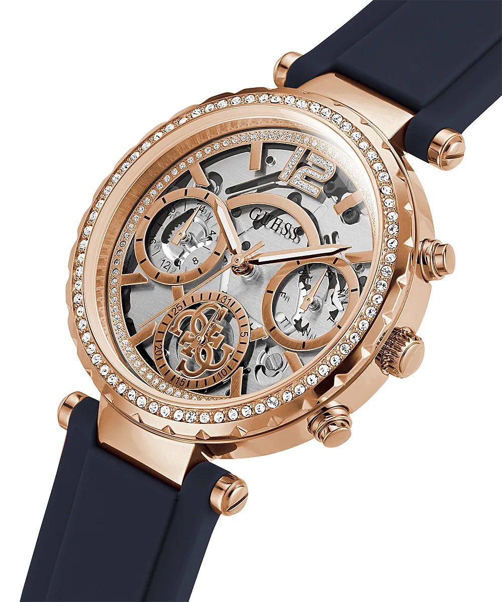 Guess Rose Gold Rubber Strap Women's Watch GW0484L2