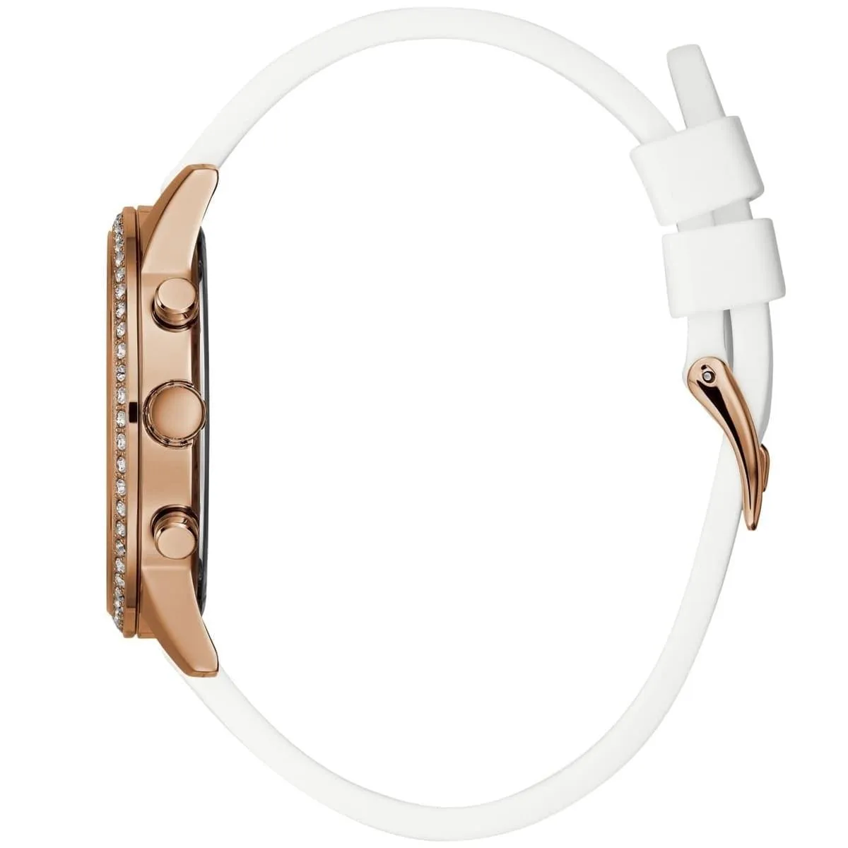 Guess Solar Rose Gold Rubber Strap Women's Watch W1135L1