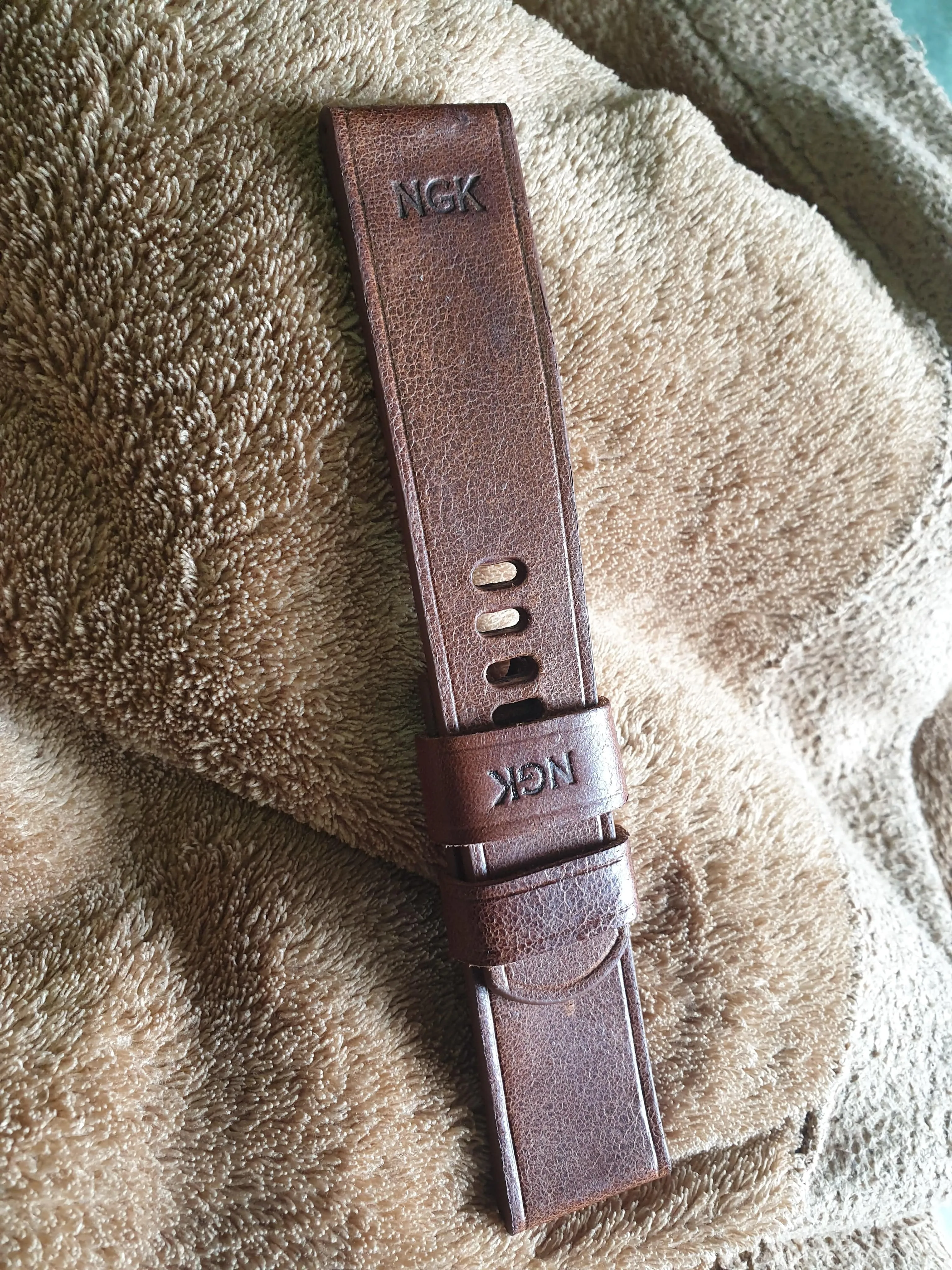Handmade diesel watch leather strap