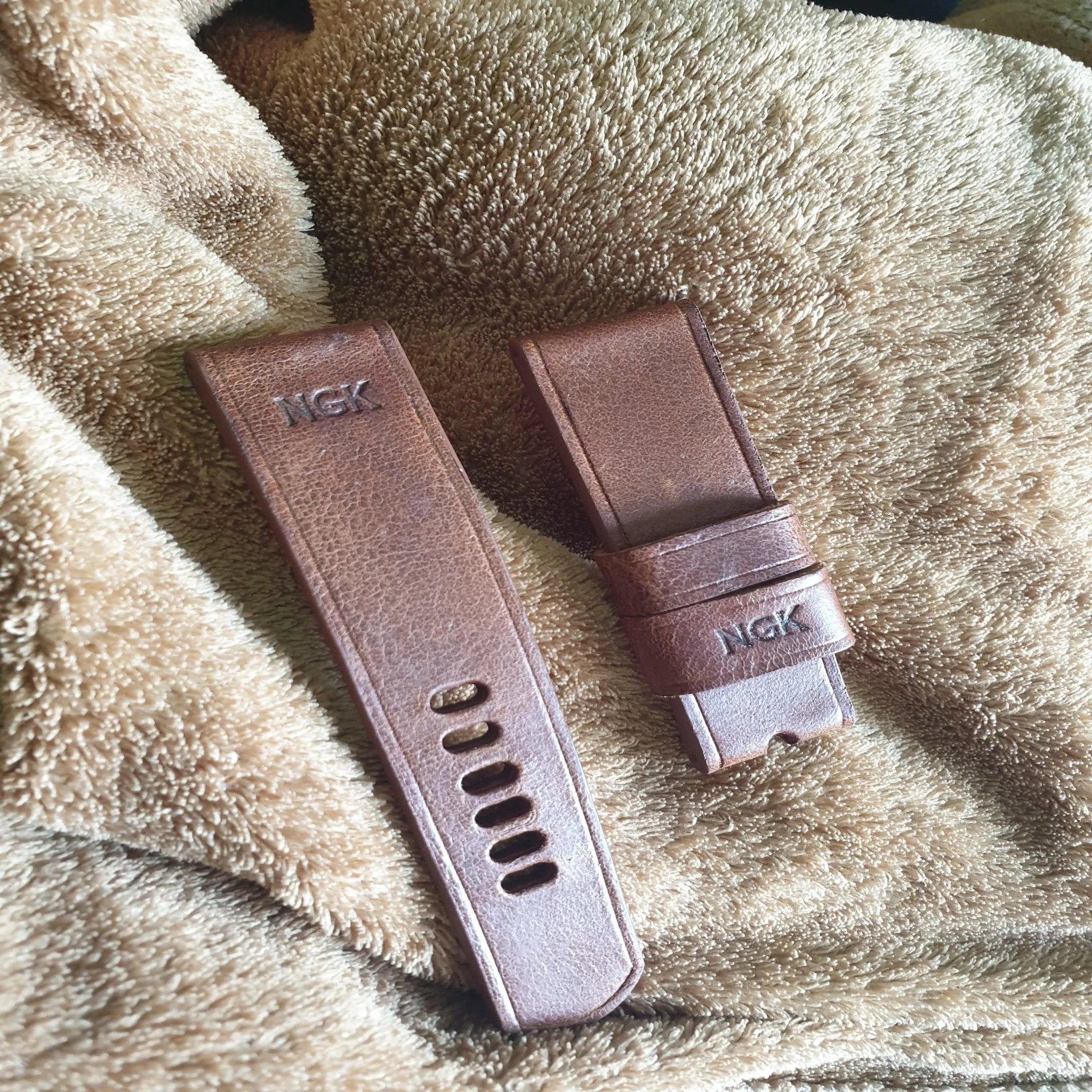 Handmade diesel watch leather strap