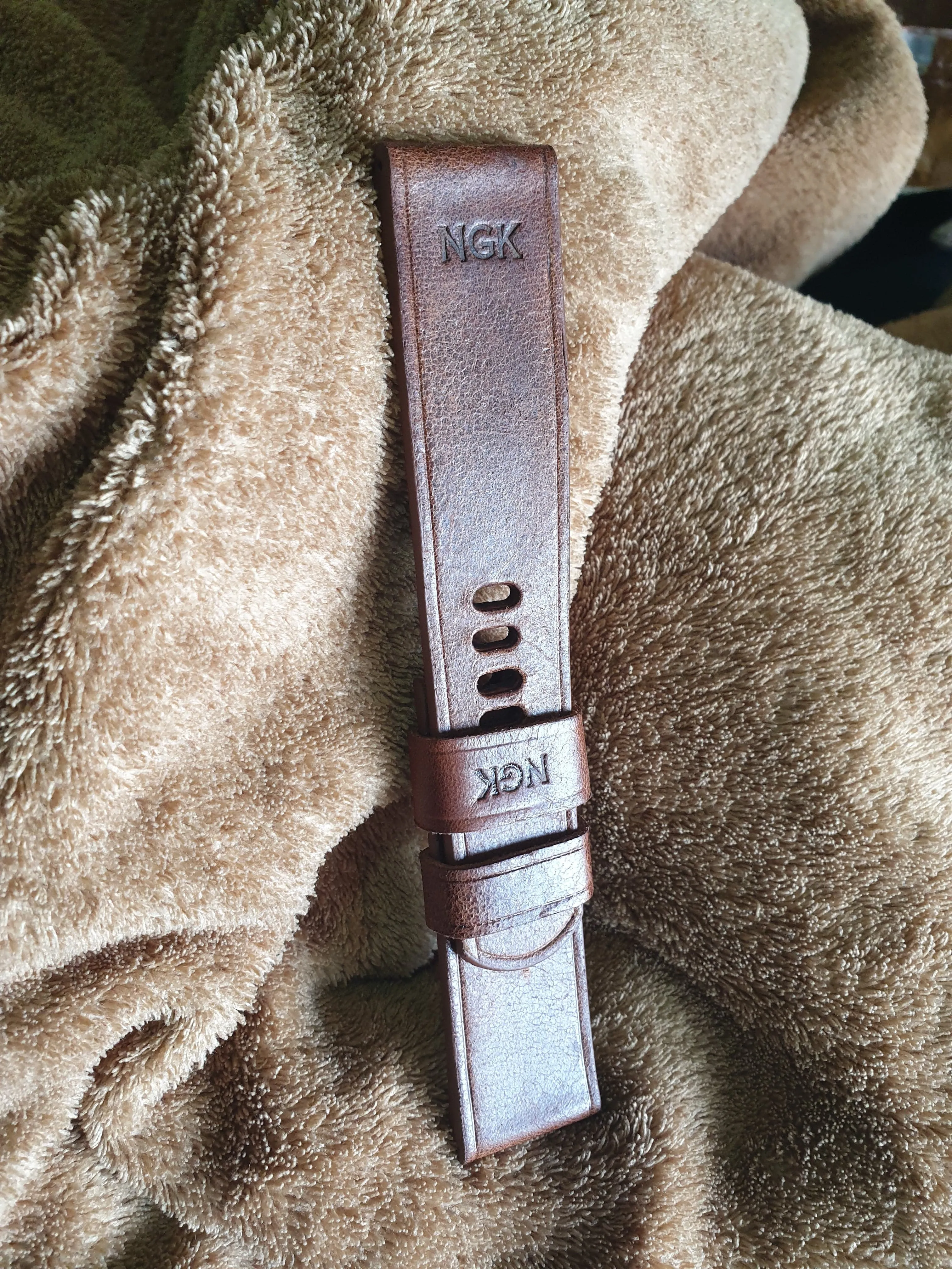Handmade diesel watch leather strap