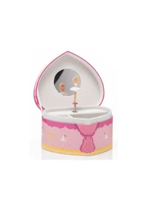 Heart Ballerina Musical Jewellery Box Pink