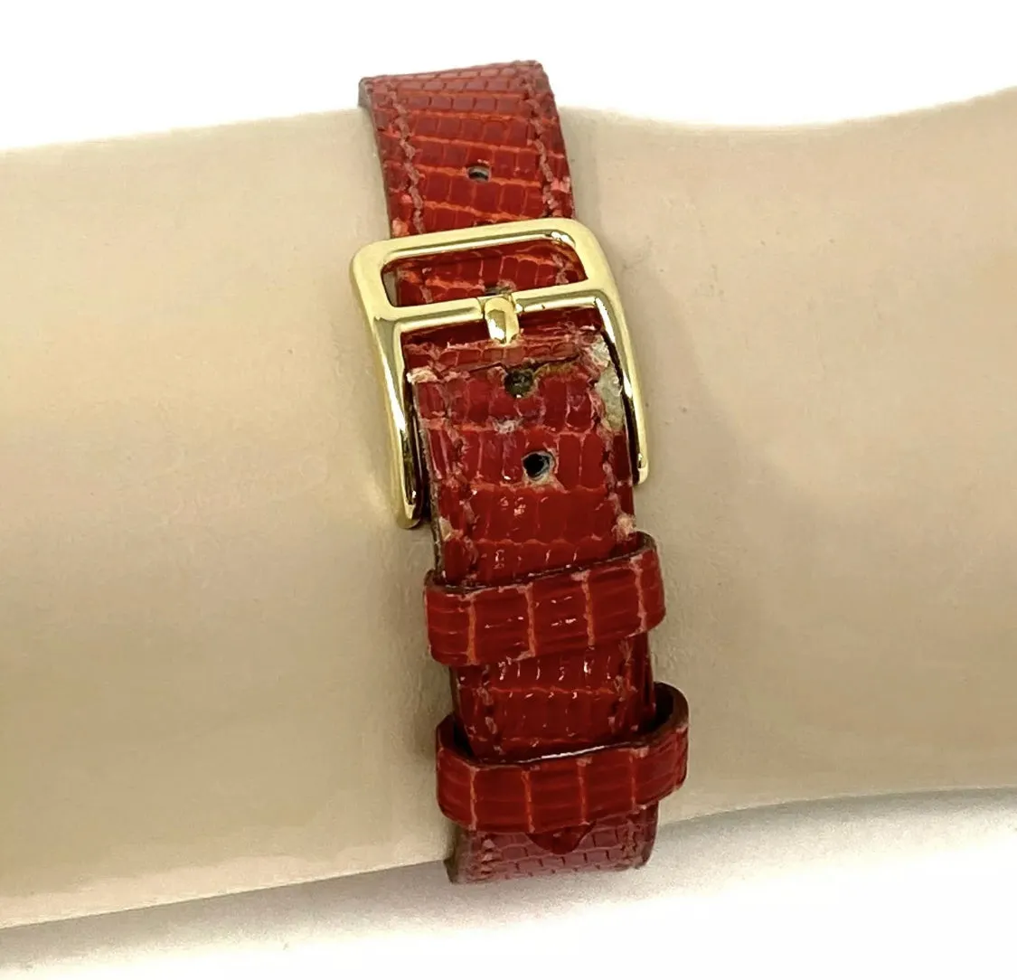 Hermès Gold Kelly Watch in Red Alligator