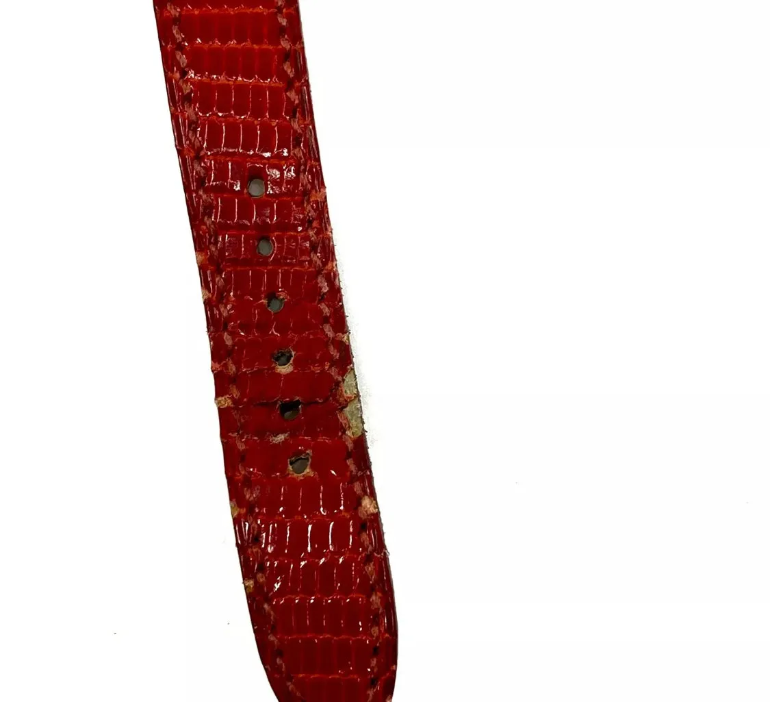 Hermès Gold Kelly Watch in Red Alligator