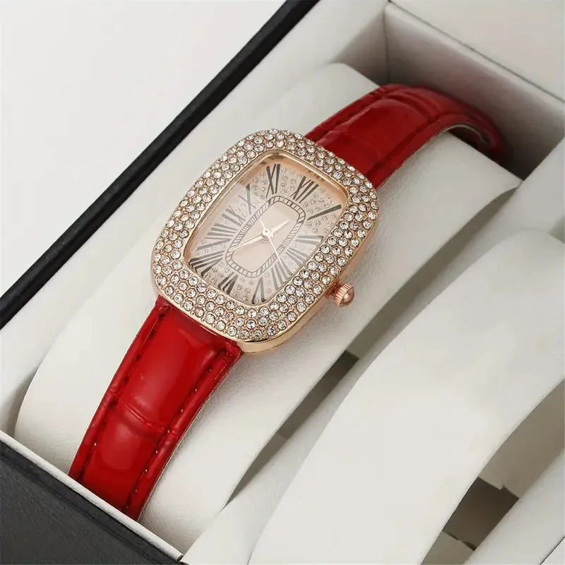 high quality fashion luxury Full diamond Oval Ladies belt Quartz Watch Student girls dress Clock Roman vintage  S4616705