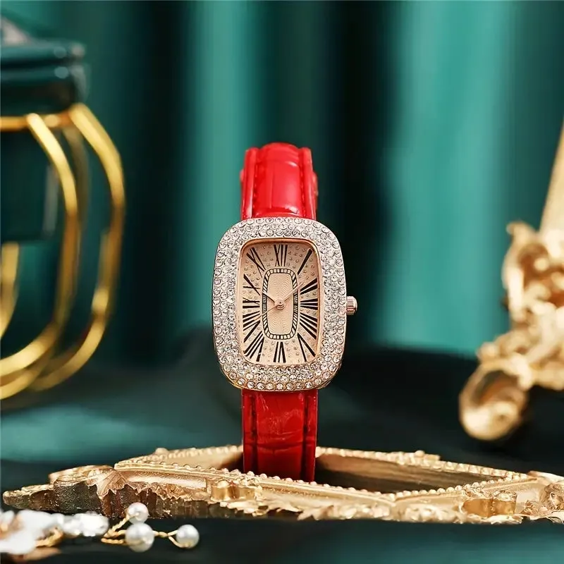 high quality fashion luxury Full diamond Oval Ladies belt Quartz Watch Student girls dress Clock Roman vintage  S4616705