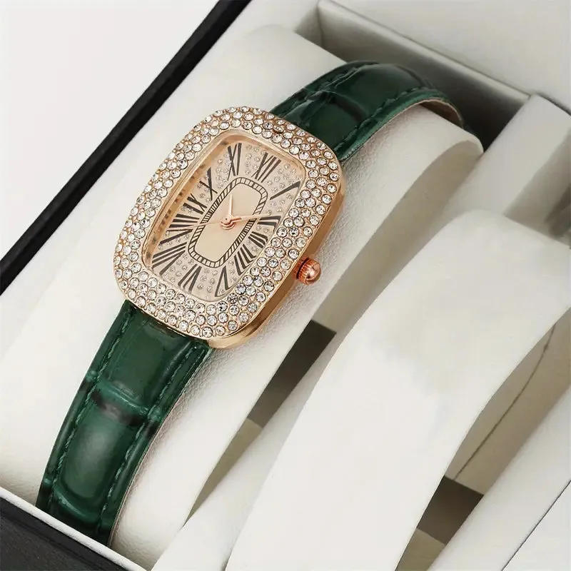 high quality fashion luxury Full diamond Oval Ladies belt Quartz Watch Student girls dress Clock Roman vintage  S4616705