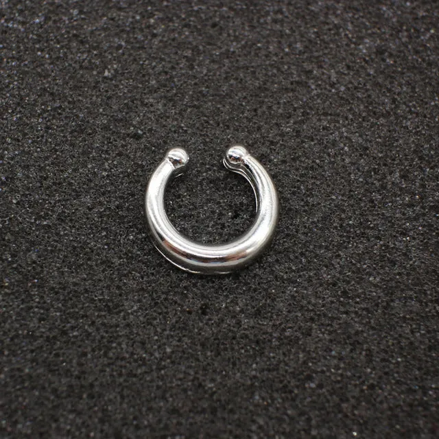 High quality metal fake nose ring Medical titanium jewelry clicker faux septum Piercing clip non Body Hoop For Women wholesale