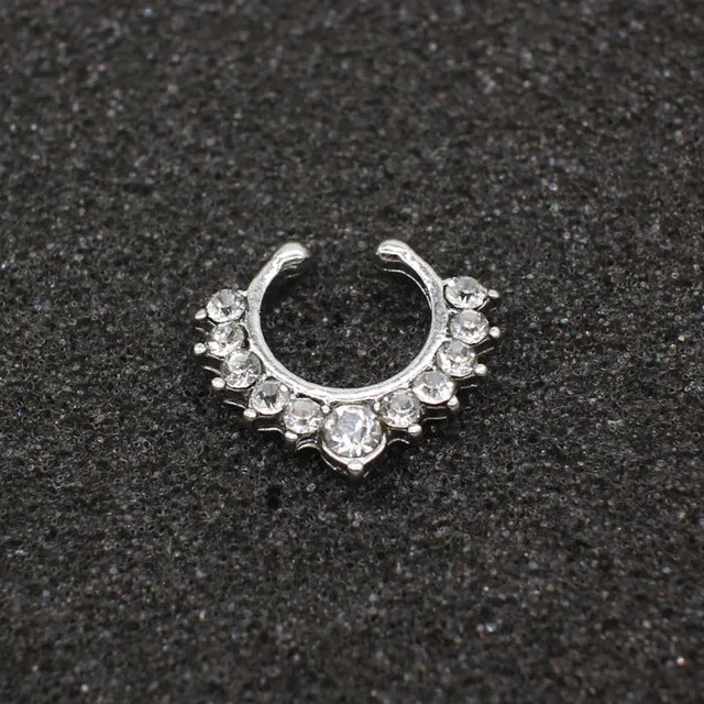 High quality metal fake nose ring Medical titanium jewelry clicker faux septum Piercing clip non Body Hoop For Women wholesale