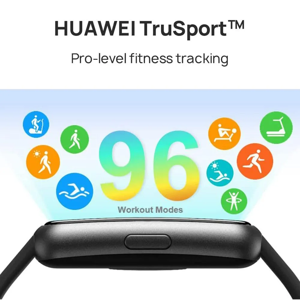Huawei Band 7 LEA-B19 Dark Gray Durable Polymer Case With Graphite Black Silicone Strap