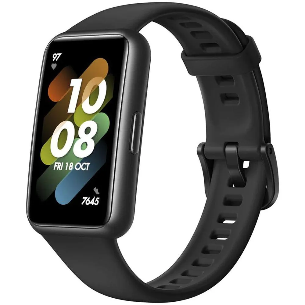 Huawei Band 7 LEA-B19 Dark Gray Durable Polymer Case With Graphite Black Silicone Strap