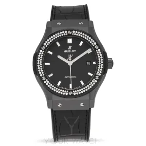 Hublot Classic Fusion Automatic Ceramic Diamond Bezel Black Dial Men's Watch 542.CM.1171.LR.1104