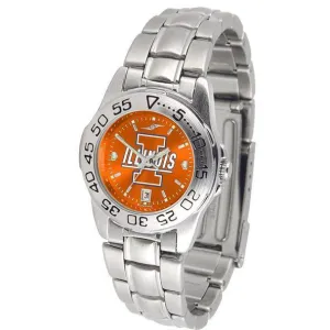 Illinois Fighting Illini Ladies AnoChrome  Steel Band Sports Watch