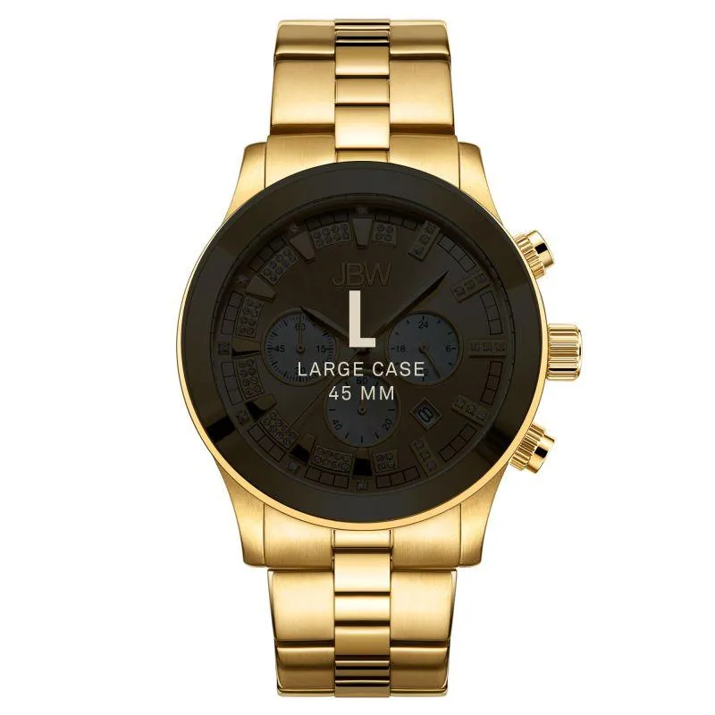 JBW Mens Delano 0.20 ctw Diamond 18k gold-plated stainless-steel Watch JB-6218-E
