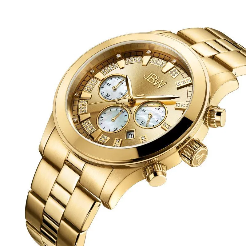 JBW Mens Delano 0.20 ctw Diamond 18k gold-plated stainless-steel Watch JB-6218-E