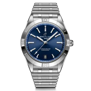 Ladies' Breitling Chronomat Automatic 36 Blue Dial Stainless Steel Watch A10380101C1A1