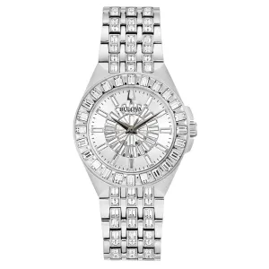 Ladies' Bulova Baguette Crystal Phantom Stainless Steel Watch | 32mm | 96L278