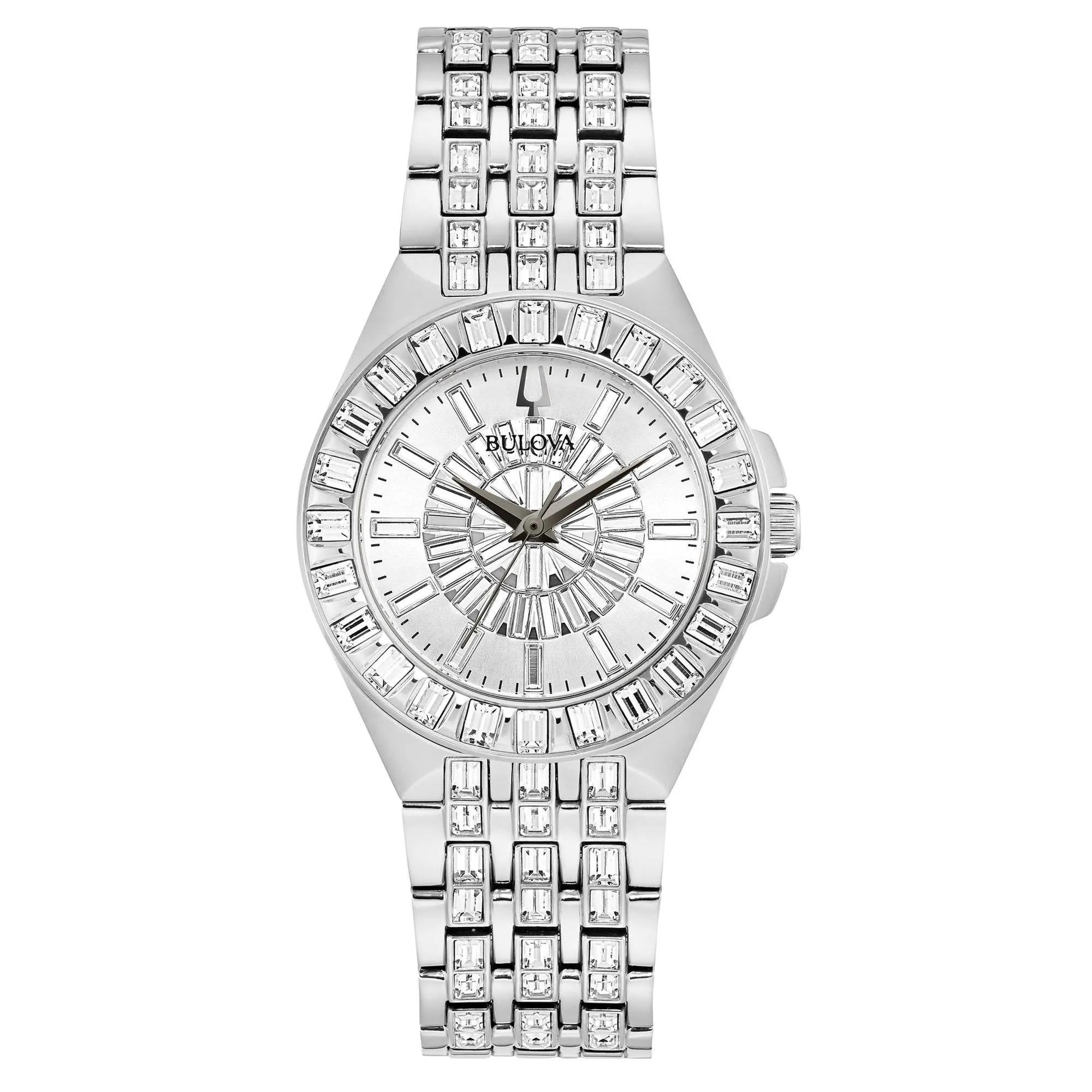 Ladies' Bulova Baguette Crystal Phantom Stainless Steel Watch | 32mm | 96L278