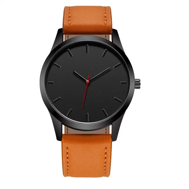 Large Dial Military Quartz Men Watch  Leather Sport watches High Quality Clock Wristwatch
