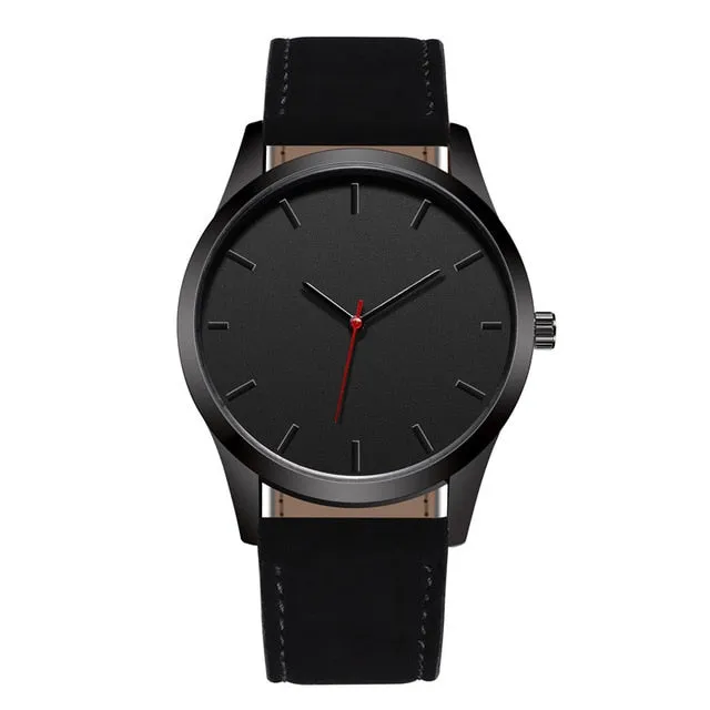 Large Dial Military Quartz Men Watch  Leather Sport watches High Quality Clock Wristwatch