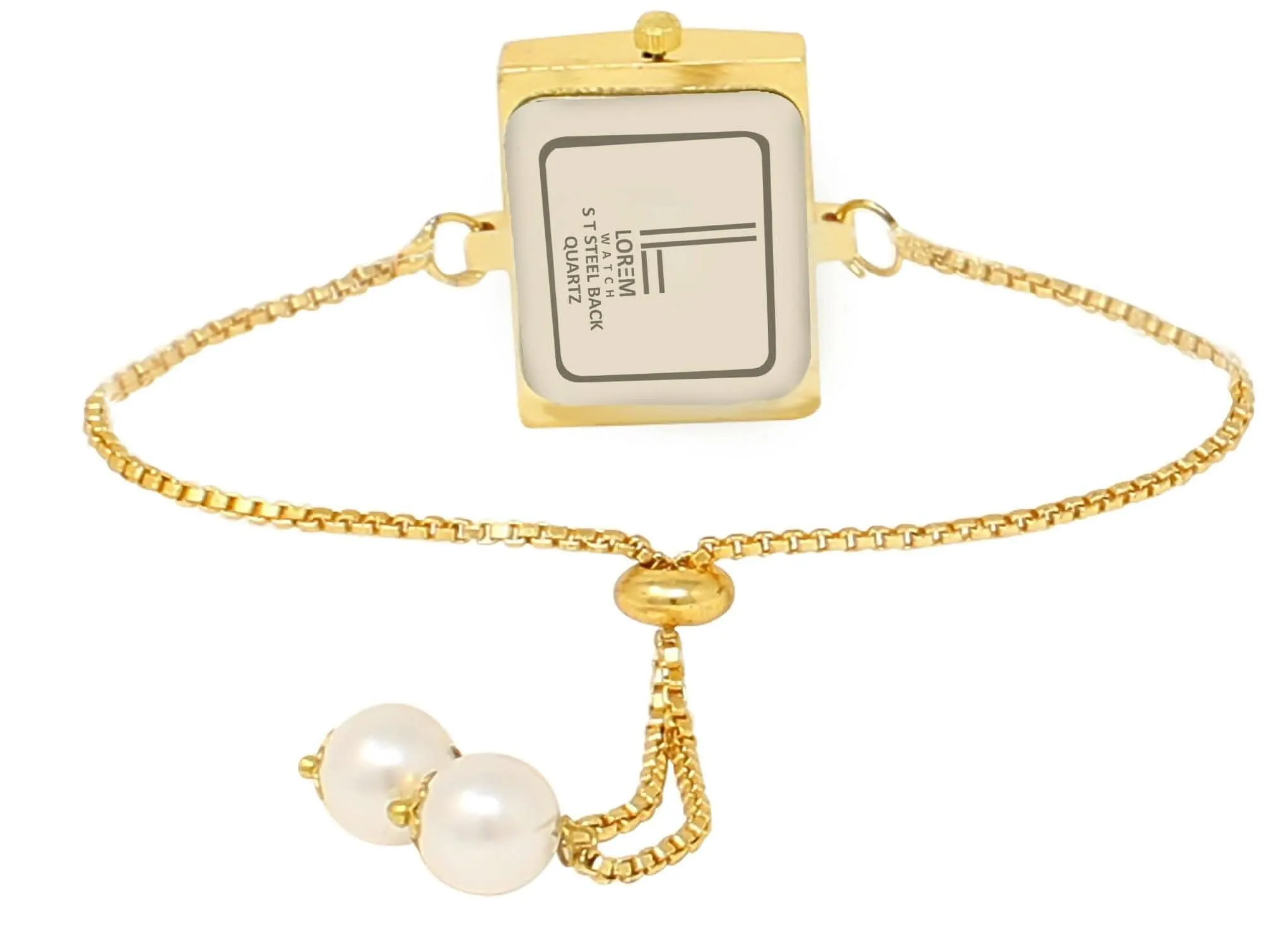 LOREM Gold Square Braclet Analog Watch For Women LR247