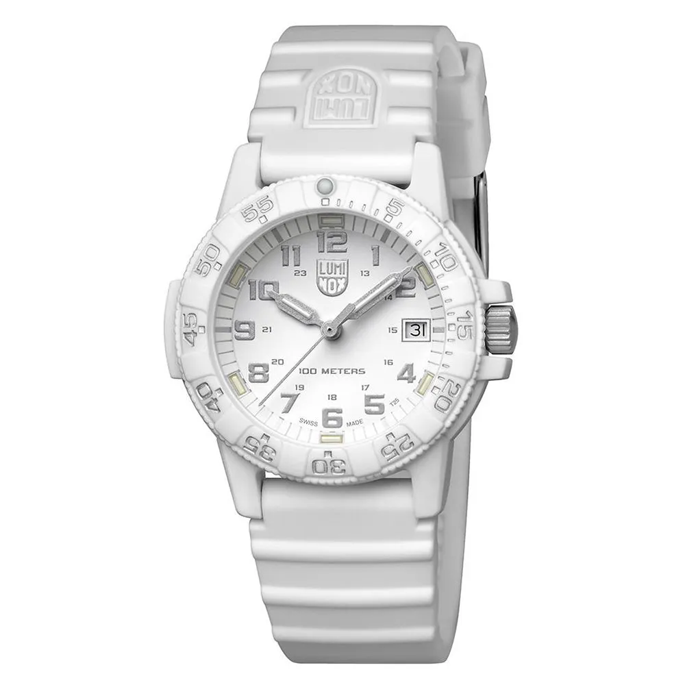 Luminox Men's Leatherback Sea Turtle 0300 Series White Silicone Strap White Analog Dial Quartz Watch - XS.0307.WO