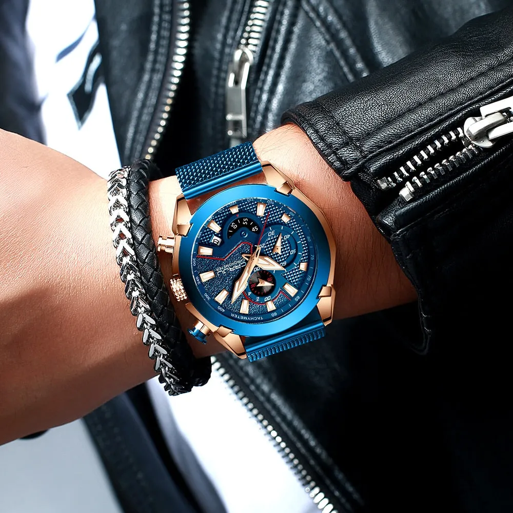 Luxury Brand Army Military Watch High-Quality 316L Stainless Steel Chronograph Men's Watch