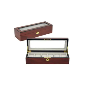 Luxury Cherry Wooden Watch Box for 6 Watches