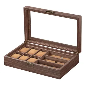 Luxury Wooden Watch Sunglasses Collection Box - 6 3 Slots