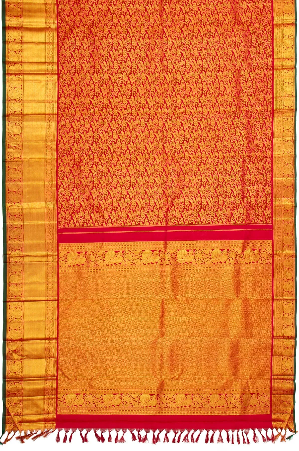 Maroon Floral Jaal Kanchipuram Silk Saree