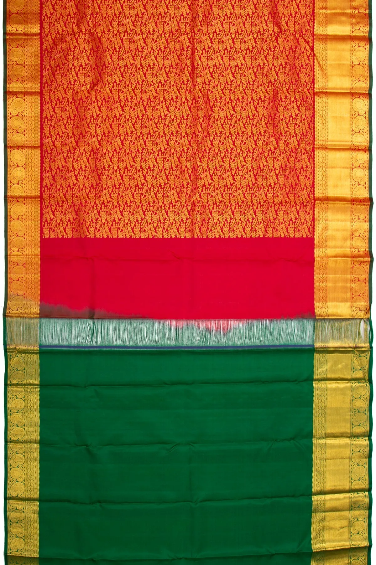 Maroon Floral Jaal Kanchipuram Silk Saree