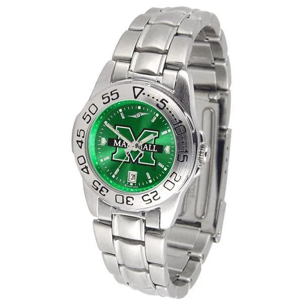 Marshall Thundering Herd Ladies AnoChrome  Steel Band Sports Watch